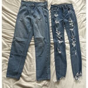 American Eagle Women’s Size 0 Next Level Stretch Straight And 80s Style Lot Of 2